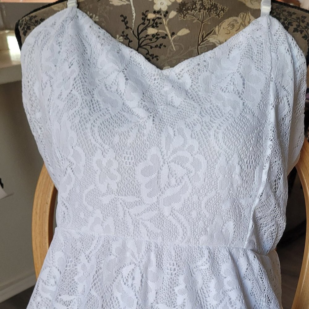 White Lace Dress- Size Small